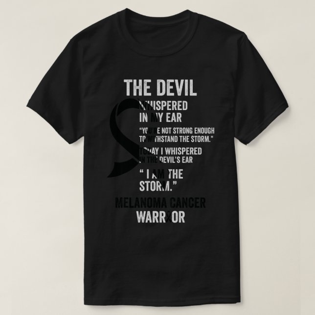 The Devil-Melanoma Cancer Awareness Support Ribbo T-Shirt (Design vorne)