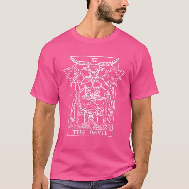 The Devil Tarot Card Baphomet Gothic Halloween Sat T-Shirt (Vorderseite)