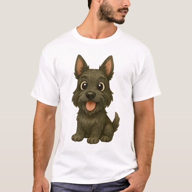 The Diehard Gentleman: Vintage Scottish Terrier T-Shirt (Vorderseite)