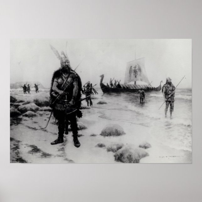 The Discovery America von Leif Eriksson Poster (Vorne)