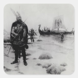 The Discovery America von Leif Eriksson Quadratischer Aufkleber