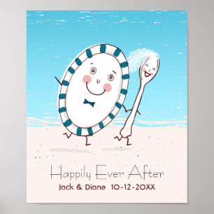 The Dish Runs Away with the Spoon Beach Wedding Poster