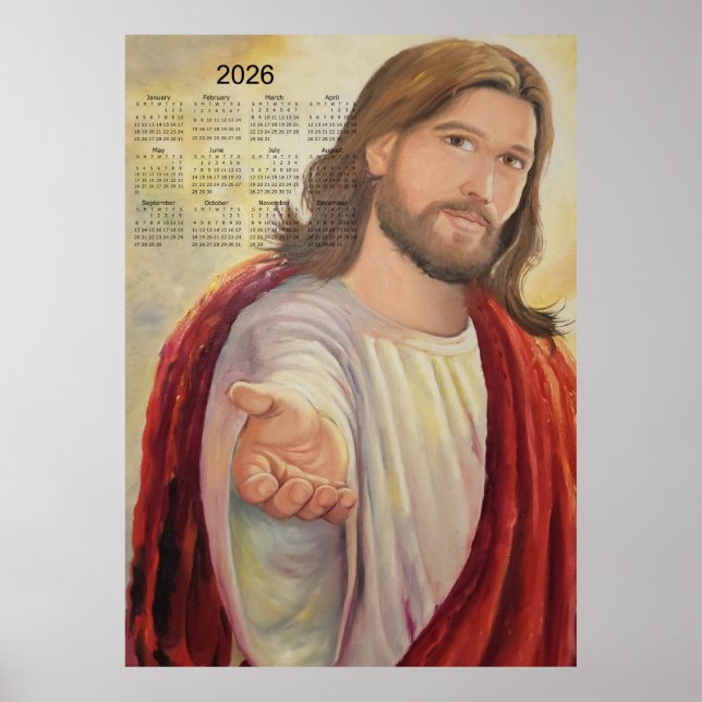 The Divine Invitation: Jesus 2026 Calendar Poster (Vorne)