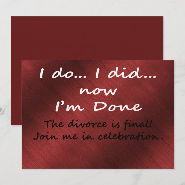 The Divorce is Final Einladung (Vorne/Hinten)