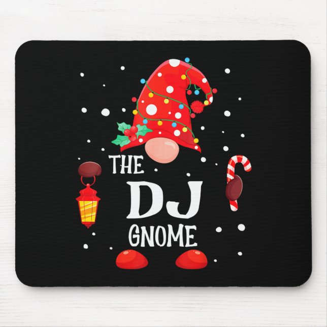 The Dj Gnome Matching Family Christmas Gnome Pajam Mousepad (Vorne)