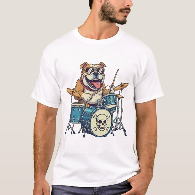 The Dog Drummer  T-Shirt (Vorderseite)