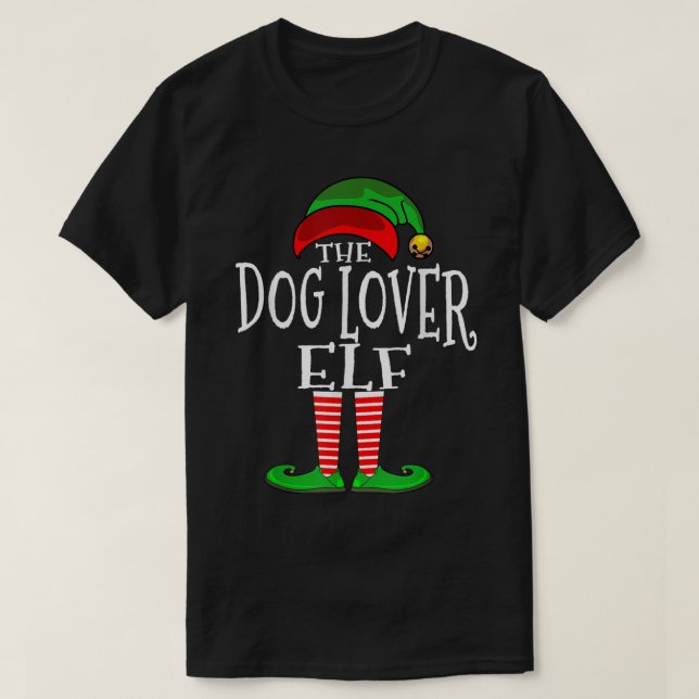 The Dog Lover Elf Christmas Design T-Shirt (Design vorne)