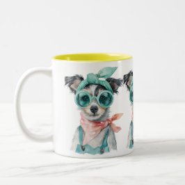 The Dog Made Me Do It – Funny Pet Lover  Zweifarbige Tasse