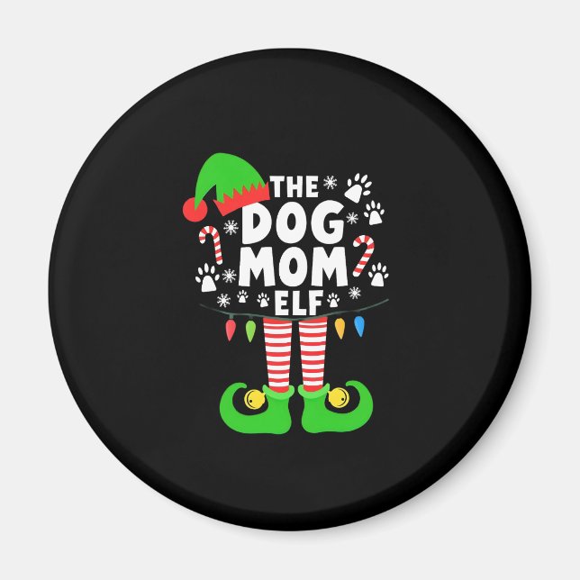 The Dog Mom Elf Xmas Funny Dogs lover Christmas Do Magnet (Vorne)