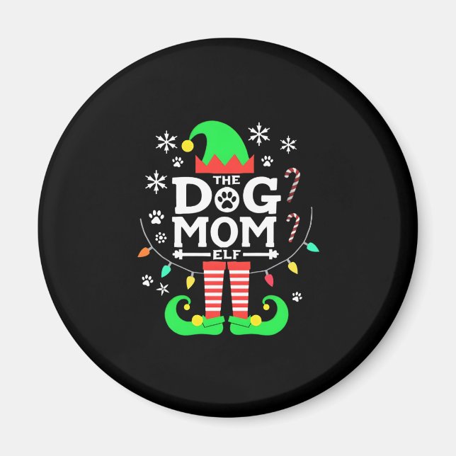 The Dog Mom Elf Xmas Funny Dogs lover Christmas Do Magnet (Vorne)