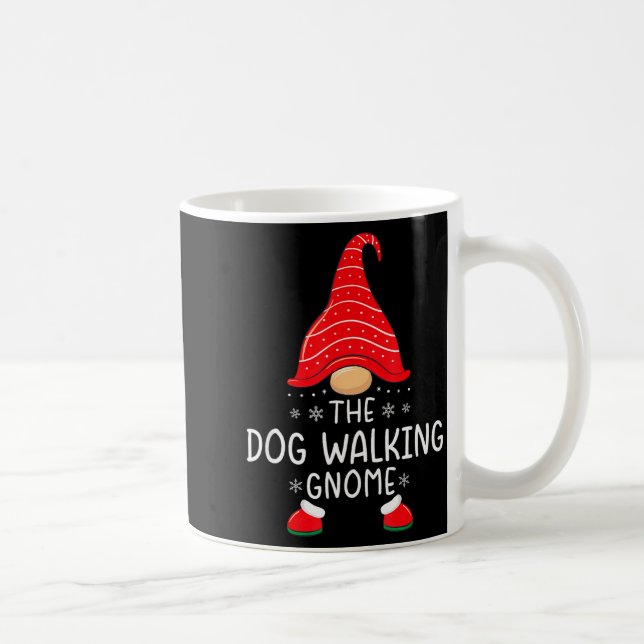 The Dog Walking Gnome Xmas Family Matching Funny C Kaffeetasse (Rechts)