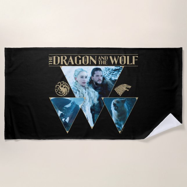 The Dragon and The Wolf Daenerys & Jon Graphic Strandtuch (Vorderseite)