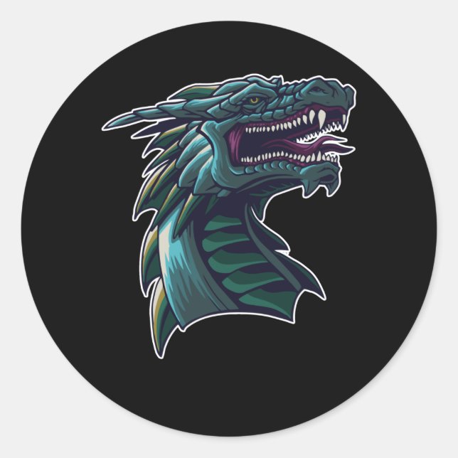 The Dragon Head Runder Aufkleber (Vorderseite)