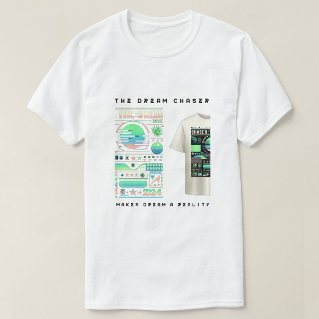 "The Dream Chaser" Lebhaftes abstraktes Design T-Shirt (Design vorne)