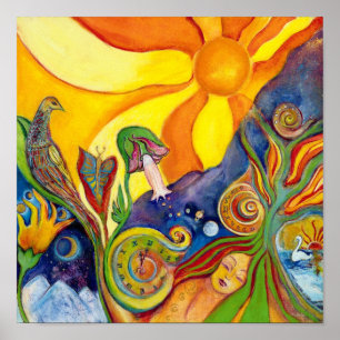 The Dream Fantasy Modern Folk Art Alice Wunderland Poster