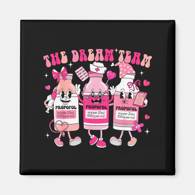The Dream Team Retro Groovy Nurse Medical Nursing  Magnet (Vorne)