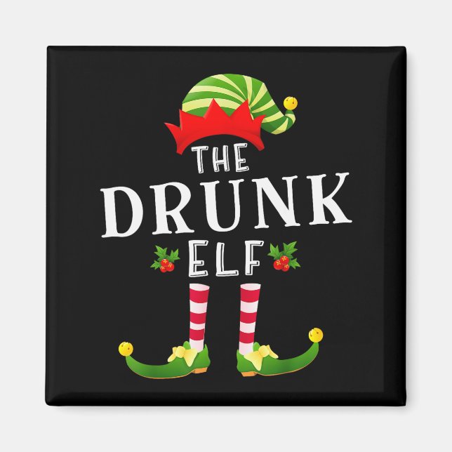 The Drunk Elf Christmas Matching Pajama  Magnet (Vorne)