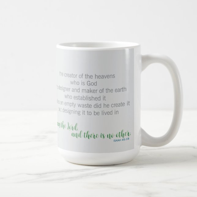 The Earth He Formed Isaiah 45:18 Kaffeetasse (Rechts)