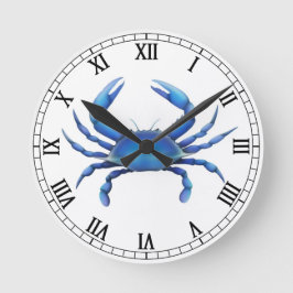 The Eastern Blue Crab Clock Runde Wanduhr