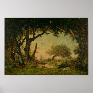 The Edge of the Forest at Fontainebleau Poster