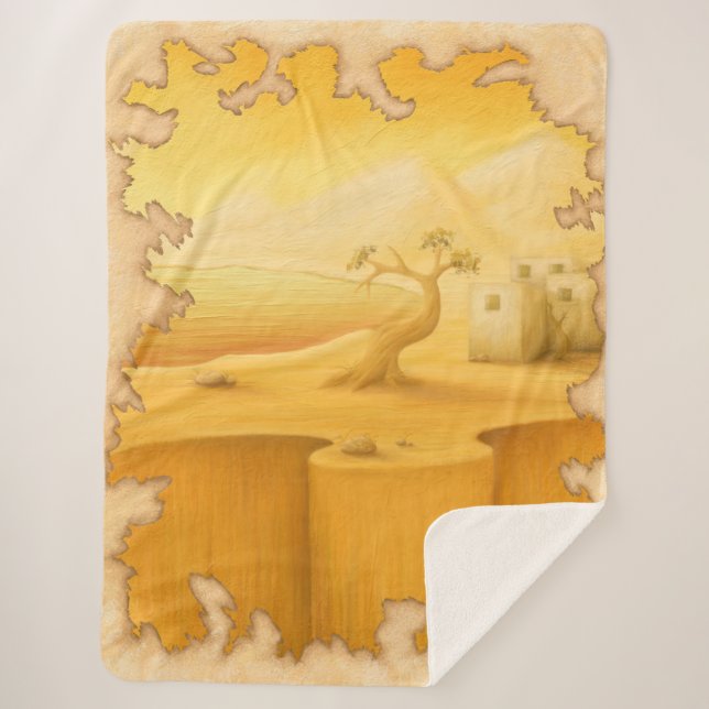 "The Edge of the World" Erlebnismotiv Malerei Sherpadecke (Vorderseite)