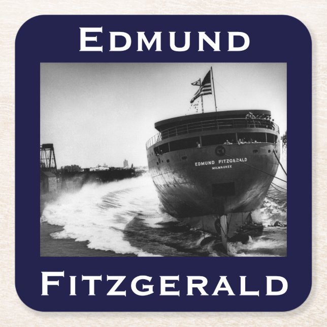 The Edmund Fitzgerald Rechteckiger Pappuntersetzer (Vorderseite)