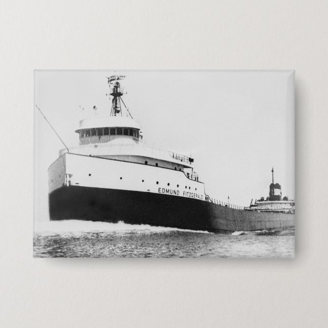 The Edmund Fitzgerald Vintage Great Lakes Ship Button (Vorderseite)