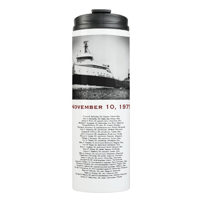 The Edmund Fitzgerald with Crew Names Mug Thermosbecher (Vorderseite)