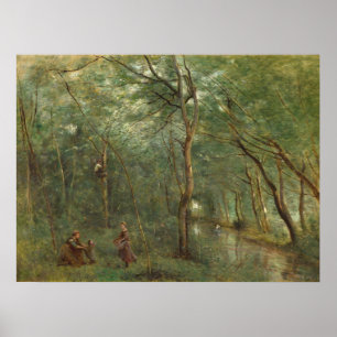 The Eel Gatherers - Jean-Baptiste - Corot Fine Art Poster
