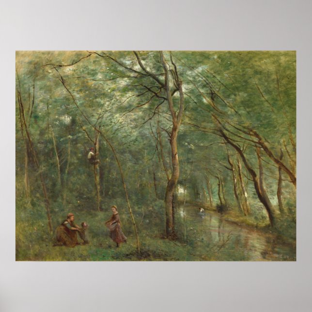 The Eel Gatherers - Jean-Baptiste - Corot Fine Art Poster (Vorne)
