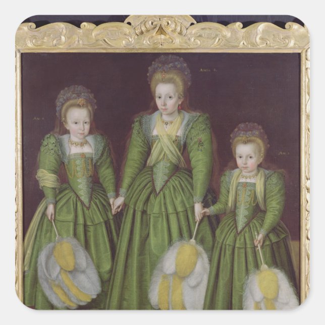 The Egerton Sisters, 1601/02 Quadratischer Aufkleber (Vorderseite)