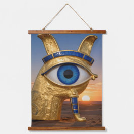 The Egyptian Eye  Wandteppich Mit Holzrahmen