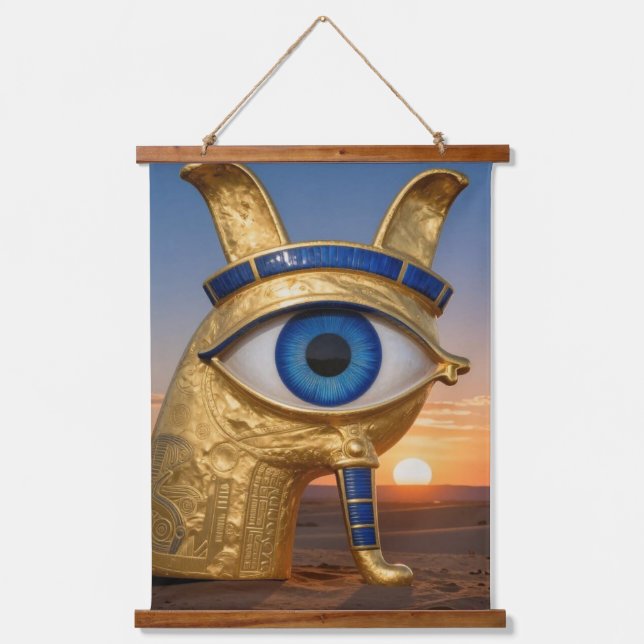 The Egyptian Eye  Wandteppich Mit Holzrahmen (Vorderseite)