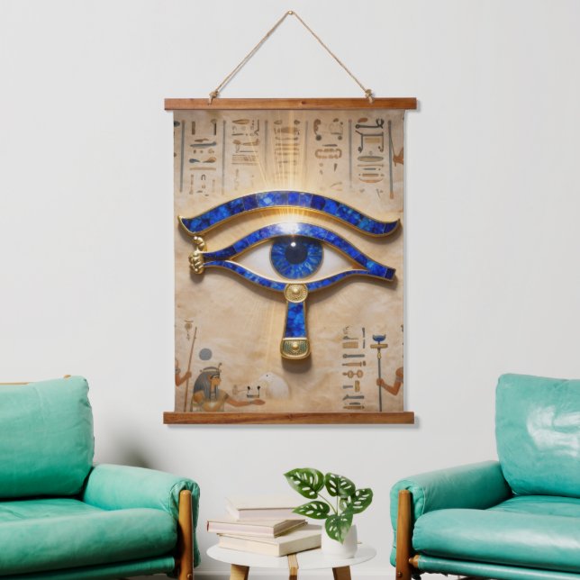 The Egyptian Eye  Wandteppich Mit Holzrahmen (Wohnzimmer)