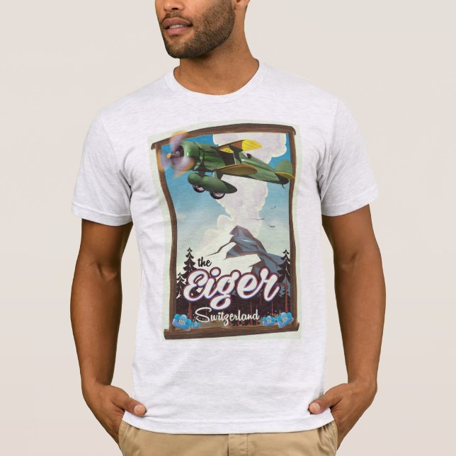 The Eiger Mountain, Schweiz Reiseplakat T-Shirt (Vorderseite)