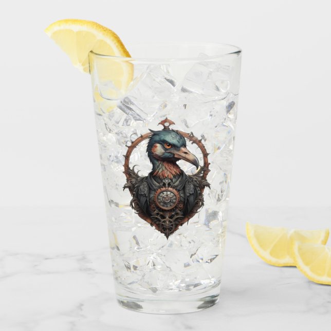 "The Eiserne Beak: A Steampunk Ibis" Glas (Vorderseite Ice)
