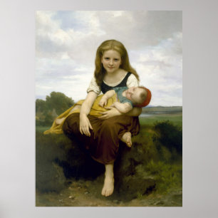 The Elder Sister von William-Adolphe Bouguereau Poster