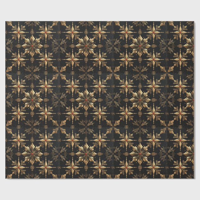 The Elegant Christmas - Black Geschenkpapier (Flach)