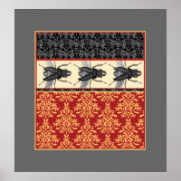 The Elegant Insect - Bug on Brocade Poster