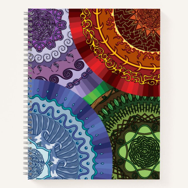 The Elements Mandalases Spiral Notebook Notizbuch (Vorderseite)