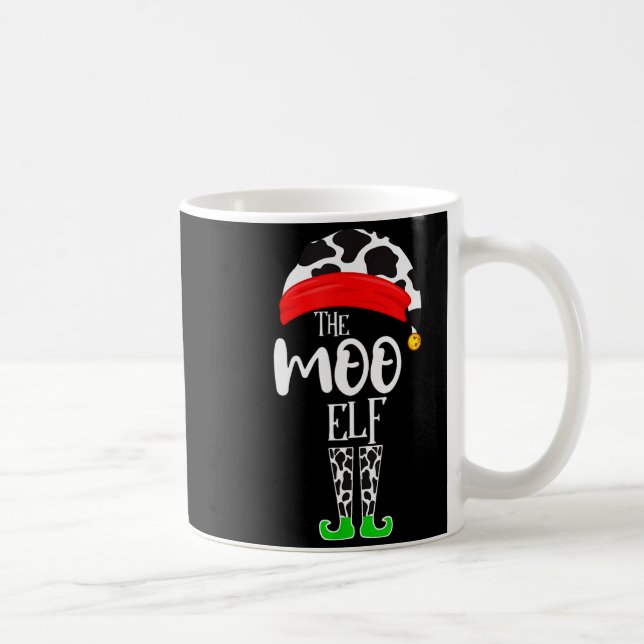 The Elf Moo Cow Funny Christmas Elf Family Matchin Kaffeetasse (Rechts)