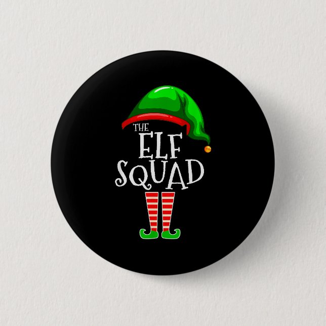 The Elf Squad Family Matching Group Christmas  Button (Vorderseite)