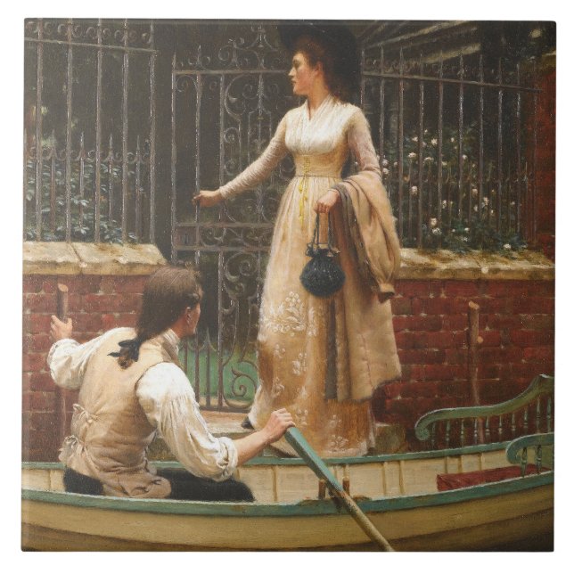The Elopement (Romantic Date) (von E.B. Leighton) Fliese (Vorderseite)