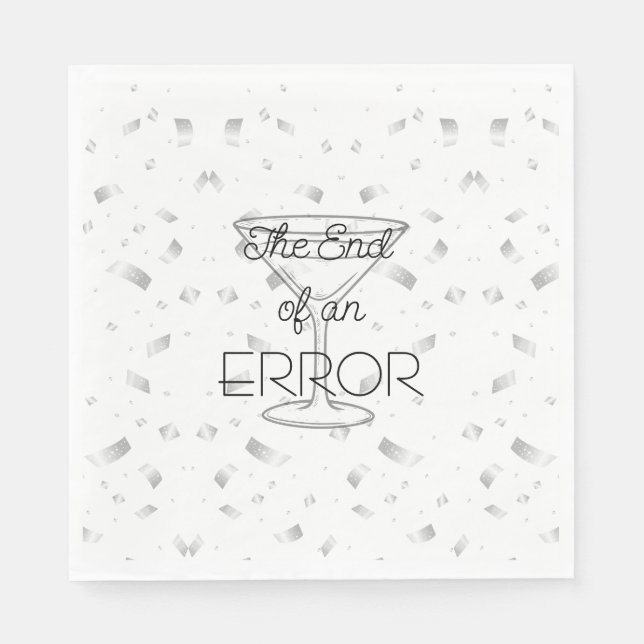 The End of an Error Martini Divorce Party Serviette (Vorderseite)
