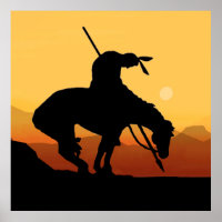 The End of the Trail Silhouette Poster