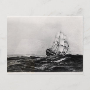 The Endeavor at Sea, 1900, graviert von Lowy Postkarte