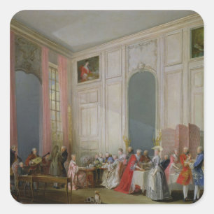 The English Tea and a Society Concert Quadratischer Aufkleber
