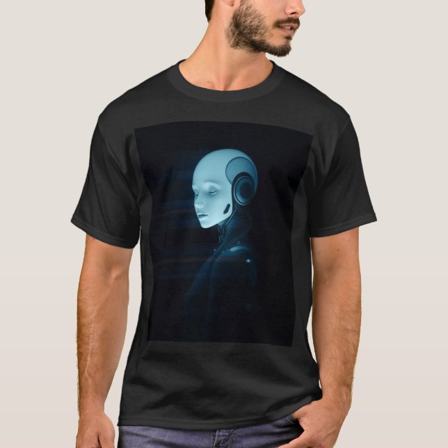 The Enigma of the Android: A Cyberpunk Vision T-Shirt (Vorderseite)