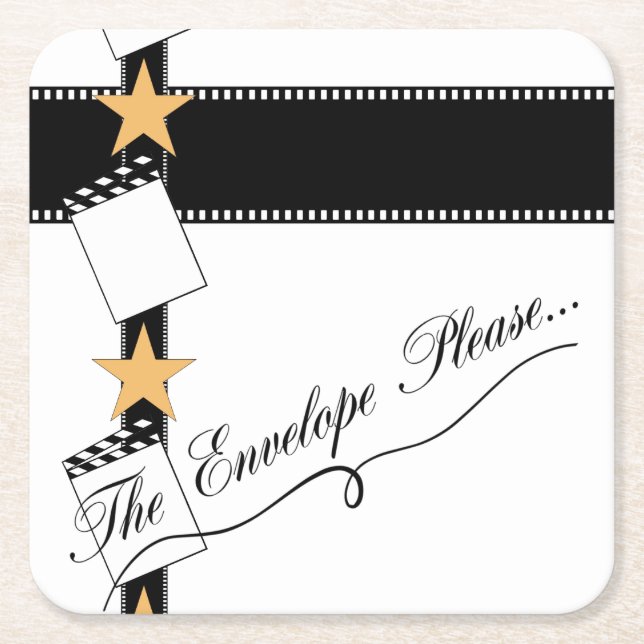 "The Envelope Bitte" Oscar-Party Rechteckiger Pappuntersetzer (Vorderseite)
