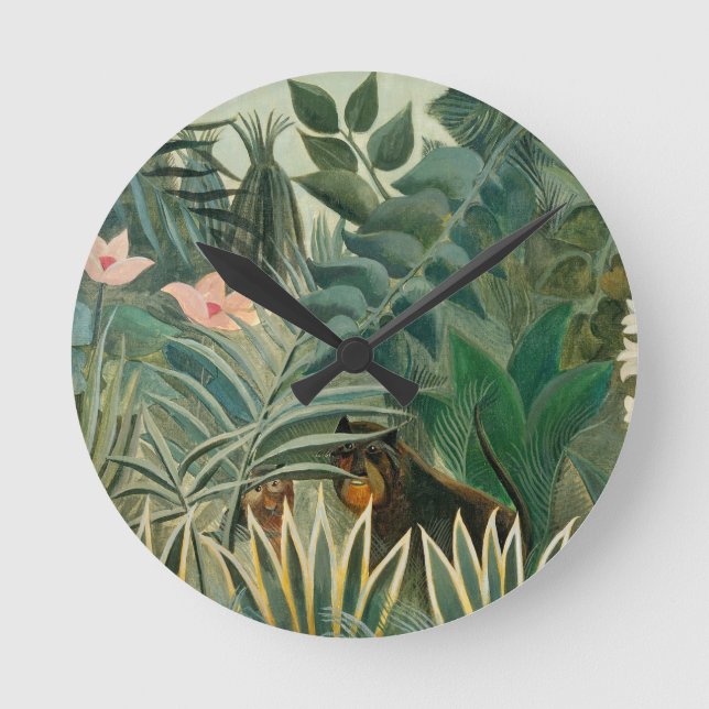 The Equatorial Jungle, 1909 Runde Wanduhr (Vorderseite)